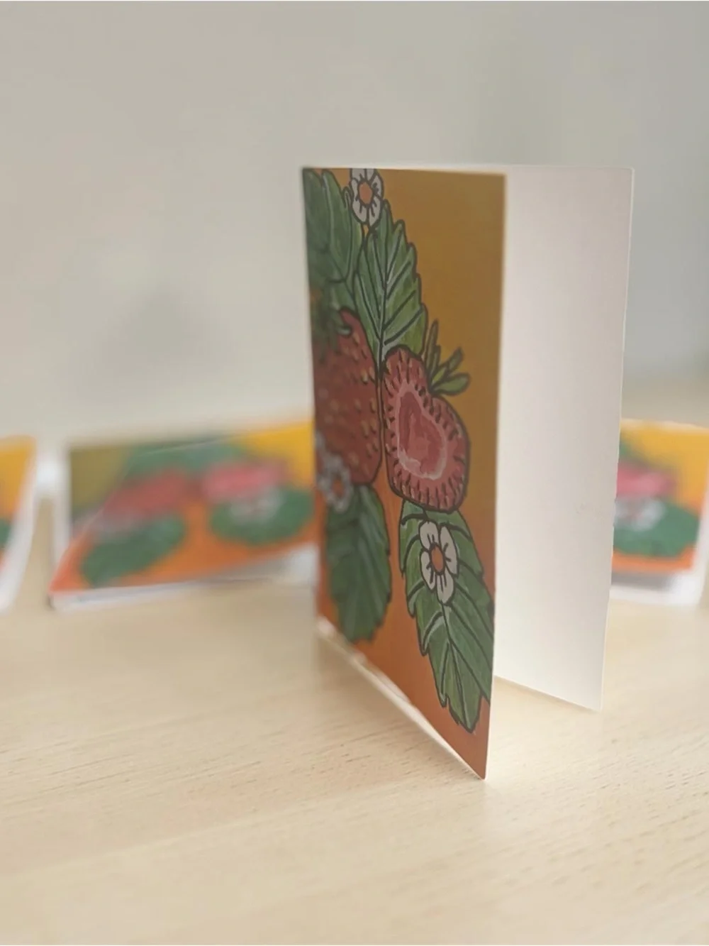 Sweet Strawberry Heart Greeting Cards Set – 4x6 Blank Note Cards